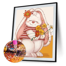 Load image into Gallery viewer, Rabbit With Flowers 30*40CM (canvas) Full Round Drill Diamond Painting
