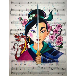 Hua Mulan 30*40CM (canvas) Full Round Drill Diamond Painting