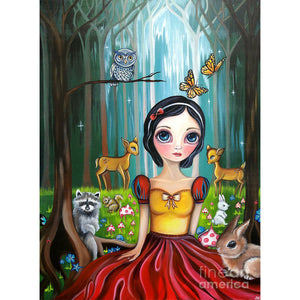 Snow White In The Enchanted Forest 30*40CM (canvas) Full Round Drill Diamond Painting