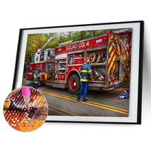 Load image into Gallery viewer, Red Fire Truck 50*40CM (canvas) Full Round Drill Diamond Painting
