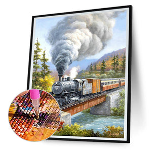 Train 30*40CM (canvas) Full Square Drill Diamond Painting