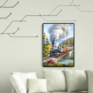 Train 30*40CM (canvas) Full Square Drill Diamond Painting