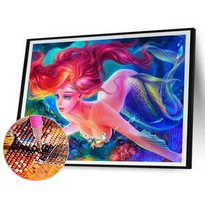 Mermaid Ariel 50*30CM (canvas) Full Round Drill Diamond Painting