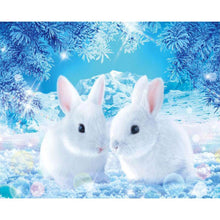 Load image into Gallery viewer, Two Little White Rabbits 40*30CM (canvas) Full Square Drill Diamond Painting
