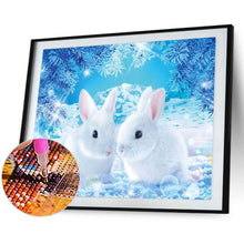 Load image into Gallery viewer, Two Little White Rabbits 40*30CM (canvas) Full Square Drill Diamond Painting
