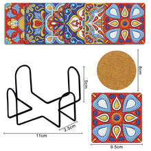 Load image into Gallery viewer, 6pcs/set Mandala Square Coaster Acrylic Water Cup Pad 5D DIY for Room Decoration
