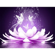 Load image into Gallery viewer, Butterfly White Lotus 50*40CM (canvas) Full Square Drill Diamond Painting
