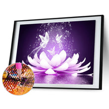 Load image into Gallery viewer, Butterfly White Lotus 50*40CM (canvas) Full Square Drill Diamond Painting
