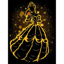 Load image into Gallery viewer, Princess Belle Silhouette 30*40CM (canvas) Full Round Drill Diamond Painting
