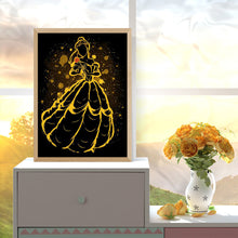 Load image into Gallery viewer, Princess Belle Silhouette 30*40CM (canvas) Full Round Drill Diamond Painting
