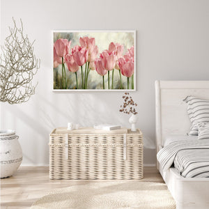 Pink Tulips 60*50CM (canvas) Full Round Drill Diamond Painting