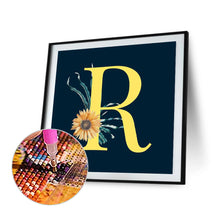 Load image into Gallery viewer, Sunflower Letter R 40*40CM (canvas) Full Round Drill Diamond Painting
