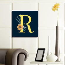 Load image into Gallery viewer, Sunflower Letter R 40*40CM (canvas) Full Round Drill Diamond Painting
