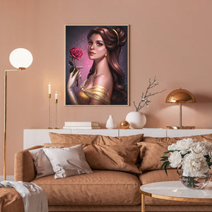 Princess Belle 30*40CM (canvas) Full Round Drill Diamond Painting