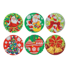 Load image into Gallery viewer, Christmas Coaster 5D DIY 6pcs/set Cup Cushion Acrylic Wooden for Room Decoration
