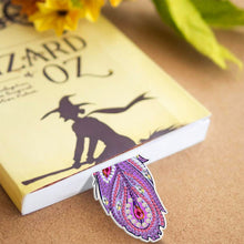 Load image into Gallery viewer, 6pcs Crystal Pendant Bookmark Student Gifts 5D DIY Feather Shape for Adults Kids

