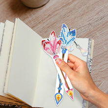 Load image into Gallery viewer, 6pcs Crystal Pendant Bookmark Student Gifts 5D DIY Feather Shape for Adults Kids
