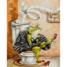 Load image into Gallery viewer, Frog Princess Sitting On Toilet 50*60CM (canvas) Full Round Drill Diamond Painting
