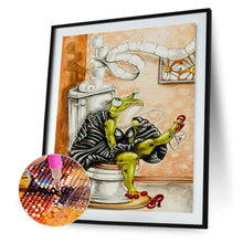 Load image into Gallery viewer, Frog Princess Sitting On Toilet 50*60CM (canvas) Full Round Drill Diamond Painting
