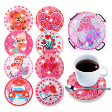 Load image into Gallery viewer, 8pcs DIY Coaster Diamond Painting Cup Cushion with Rack Home Decor (AA1126)
