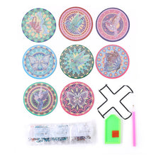 Load image into Gallery viewer, 8pcs DIY Coaster Diamond Painting Cup Cushion with Rack Home Decor (AA1130)
