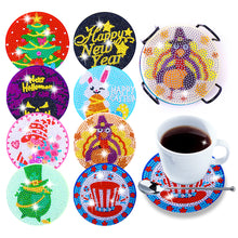 Load image into Gallery viewer, 8pcs DIY Coaster Diamond Painting Cup Cushion with Rack Home Decor (AA1135)
