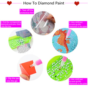 8pcs DIY Coaster Diamond Painting Cup Cushion with Rack Home Decor (AA1136)