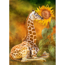 Load image into Gallery viewer, Sunflower Giraffe 30*40CM (canvas) Full Round Drill Diamond Painting
