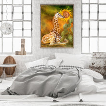 Load image into Gallery viewer, Sunflower Giraffe 30*40CM (canvas) Full Round Drill Diamond Painting
