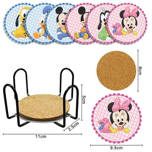 DIY Coasters Set with Storage Rack 6-piece Set Modern Coasters Cute Perfect Gift