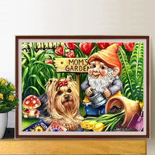 Load image into Gallery viewer, Little Goblin And Yorkshire Terrier In The Garden 40*30CM (canvas) Full Square Drill Diamond Painting
