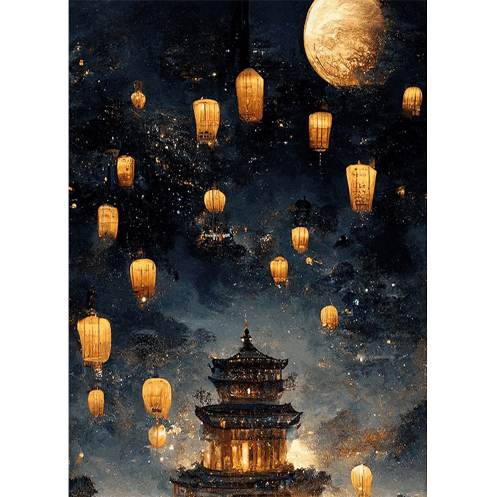 Castle In The Sky 30*40CM (canvas) Full Round Drill Diamond Painting