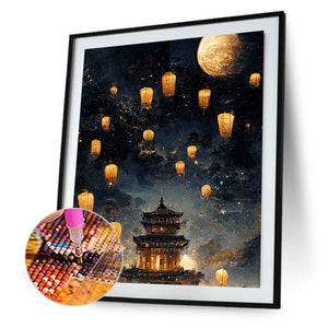 Castle In The Sky 30*40CM (canvas) Full Round Drill Diamond Painting