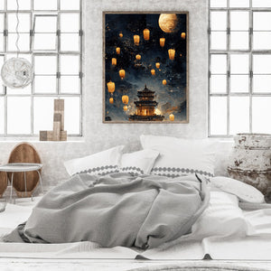 Castle In The Sky 30*40CM (canvas) Full Round Drill Diamond Painting