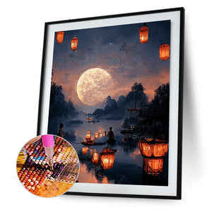 Castle In The Sky 30*40CM (canvas) Full Round Drill Diamond Painting