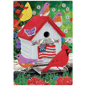 5D DIY A5 50 Pages Partial Special Shaped Drill Notebook Bird House Kits(WXB160)