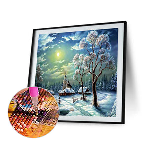 Snow Village 30*30CM (canvas) Full Square Drill Diamond Painting