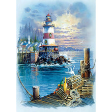 Load image into Gallery viewer, Sea ??Lighthouse 50*60CM (canvas) Full Round Drill Diamond Painting
