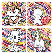 Load image into Gallery viewer, 4pcs Gem Sticker Cartoon Animal DIY Paint by Numbers for Kids Adult Gift Rewards
