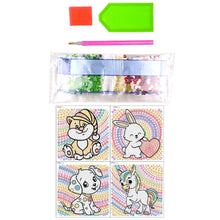 Load image into Gallery viewer, 4pcs Gem Sticker Cartoon Animal DIY Paint by Numbers for Kids Adult Gift Rewards
