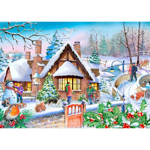 Christmas Village 40*30CM (canvas) Full Round Drill Diamond Painting