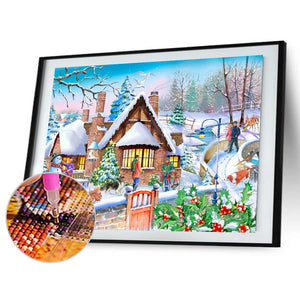 Christmas Village 40*30CM (canvas) Full Round Drill Diamond Painting
