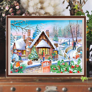 Christmas Village 40*30CM (canvas) Full Round Drill Diamond Painting