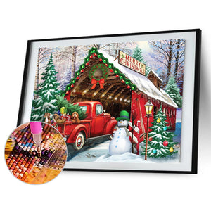 Christmas Village 40*30CM (canvas) Full Round Drill Diamond Painting