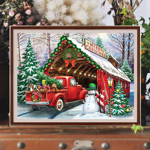 Christmas Village 40*30CM (canvas) Full Round Drill Diamond Painting