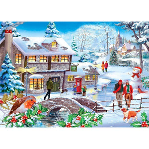 Christmas Village 40*30CM (canvas) Full Round Drill Diamond Painting