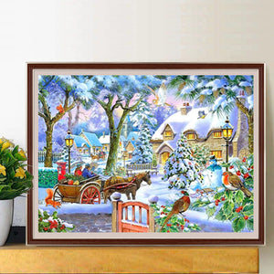 Christmas Village 40*30CM (canvas) Full Round Drill Diamond Painting