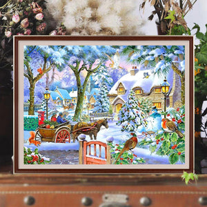 Christmas Village 40*30CM (canvas) Full Round Drill Diamond Painting