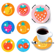 Load image into Gallery viewer, Cartoon Fruit Diamonds Painting Coaster Woodiness with Rack Home Decor (BD010)
