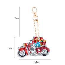 Load image into Gallery viewer, 6pcs Little Red Car DIY Diamonds Painting Keychain Mosaic Keyring Gift (T-32)
